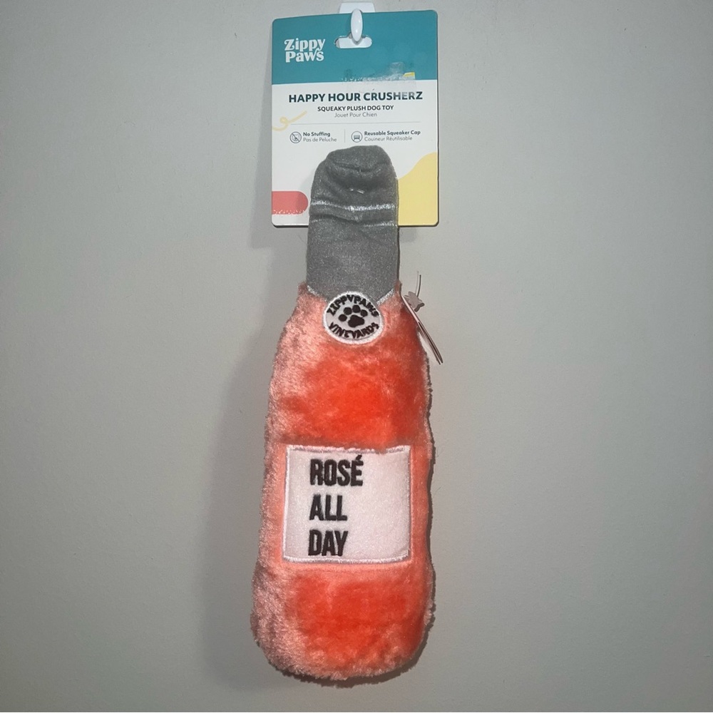 ZippyPaws Happy Hour Crusherz Rosé All Day Plush Dog Toy